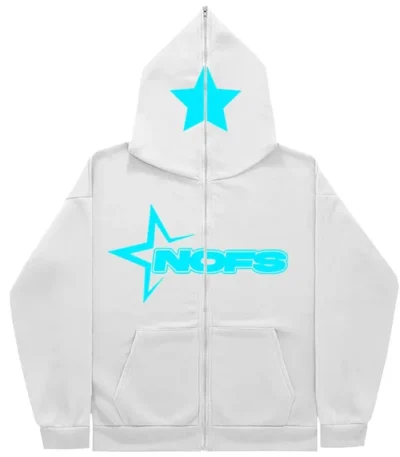 Nofs Hoodie White (Multi-Color Print)